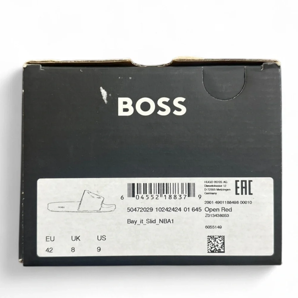 BOSS X NBA Red Bay It Slide Sandals Size US Men’s 9/ EU 42